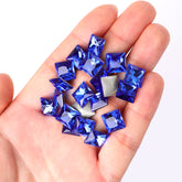 Light Sapphire Princess Square Shape High Quality Glass Pointed Back Fancy Rhinestones WholesaleRhinestone